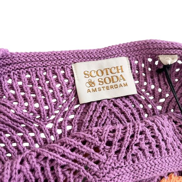 Scotch & Soda Amsterdam Girls Purple Sleeveless Crochet Flower Top Size 12 NWT - Picture 3 of 11